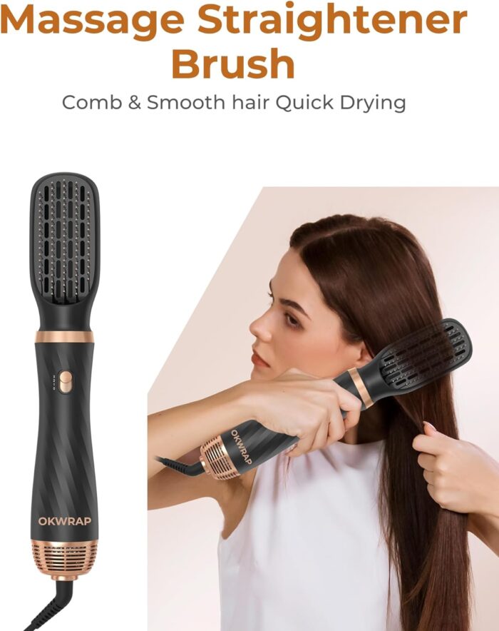 6 in 1 Hair Styler, Air Styler Set, Hair Dryer Brush with Curl, Straighten, Volumise, Smooth and Hairdryer Brushes for Styling