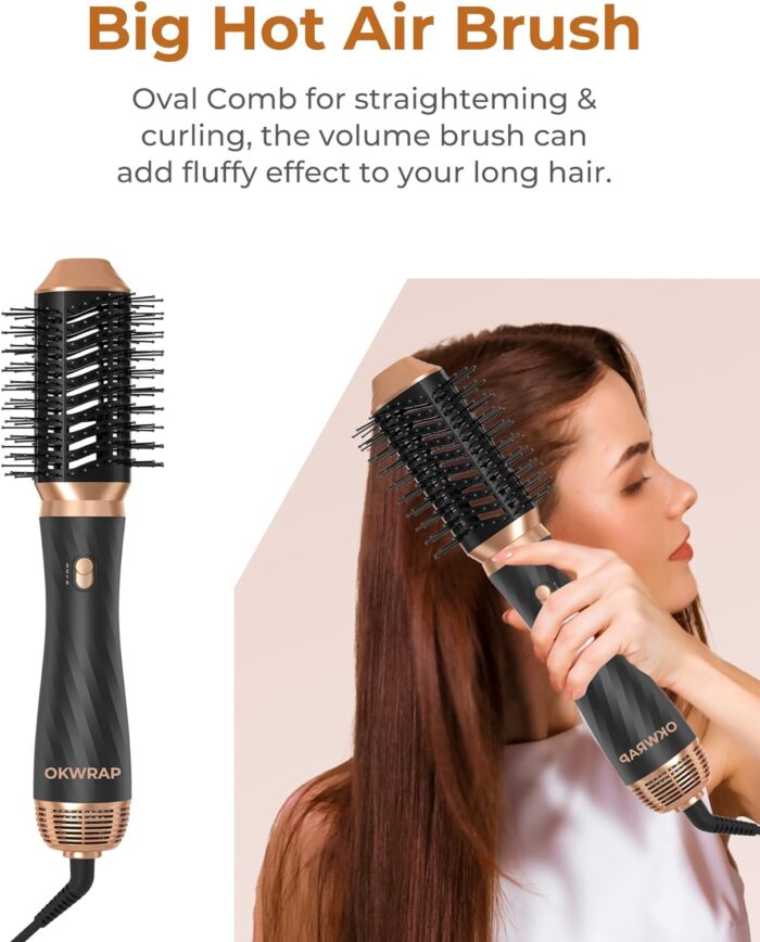 6 in 1 Hair Styler, Air Styler Set, Hair Dryer Brush with Curl, Straighten, Volumise, Smooth and Hairdryer Brushes for Styling