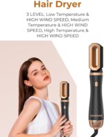 6 in 1 Hair Styler, Air Styler Set, Hair Dryer Brush with Curl, Straighten, Volumise, Smooth and Hairdryer Brushes for Styling
