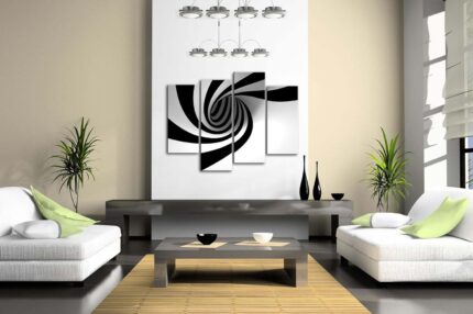 Black And White Grey Black White Hole Wall Art Painting The Picture Print On Canvas Abstract