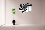 Black And White Grey Black White Hole Wall Art Painting The Picture Print On Canvas Abstract