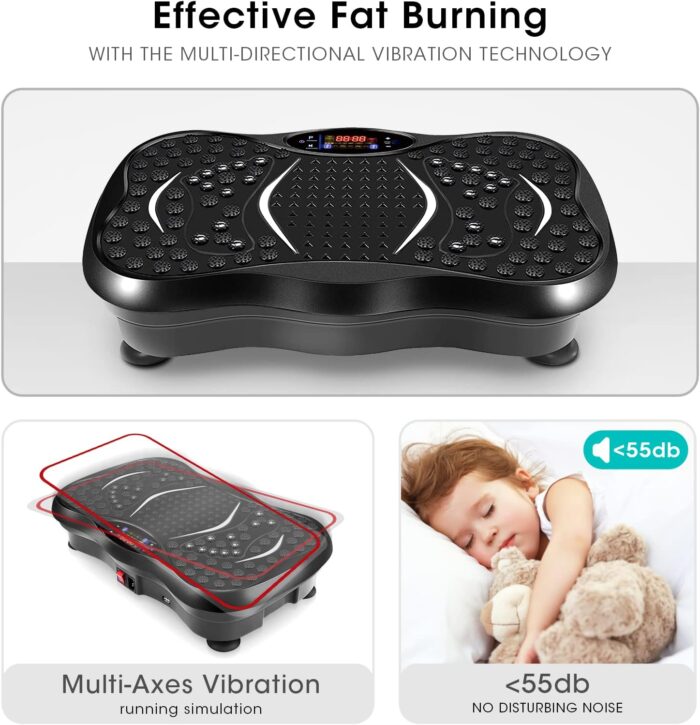 EVOLAND Vibration Plate Exercise Machine, Vibration Fitness Trainer with Bluetooth Speaker