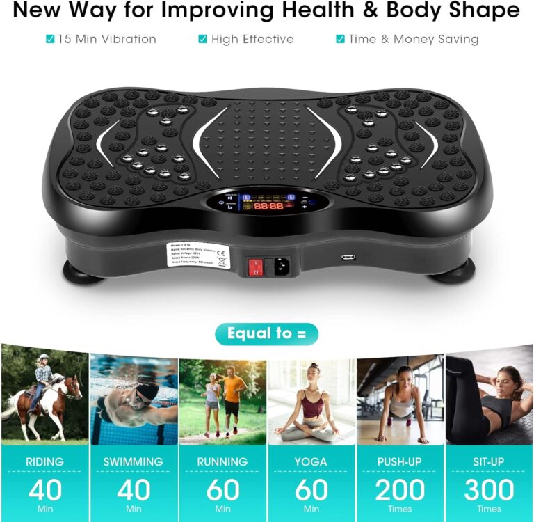 EVOLAND Vibration Plate Exercise Machine, Vibration Fitness Trainer with Bluetooth Speaker