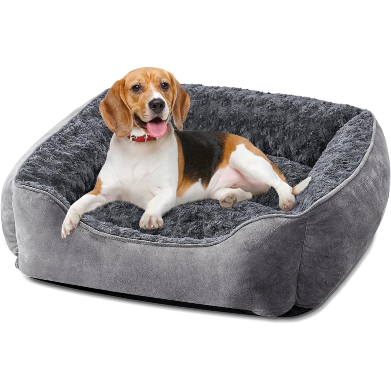 JOEJOY Dog Bed Medium - Washable Dog Bed Anti-Anxiety Dog Bed Soft Plush Dog Bed Rectangle Non-Slip Bottom Pet Bed