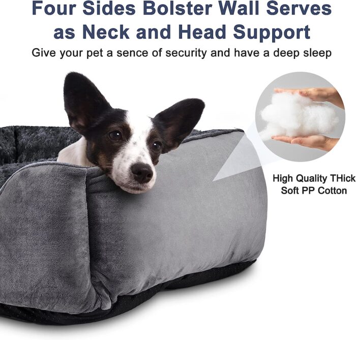 JOEJOY Dog Bed Medium - Washable Dog Bed Anti-Anxiety Dog Bed Soft Plush Dog Bed Rectangle Non-Slip Bottom Pet Bed