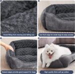 JOEJOY Dog Bed Medium - Washable Dog Bed Anti-Anxiety Dog Bed Soft Plush Dog Bed Rectangle Non-Slip Bottom Pet Bed