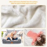 KYG Large Dog Bed Sofa Orthopedic Dog Bed With Removable & Waterproof Cover Dog Couch With Luxury Cozy Flexible Faux Fur Surface Pet Bed With U-Shape Bolster