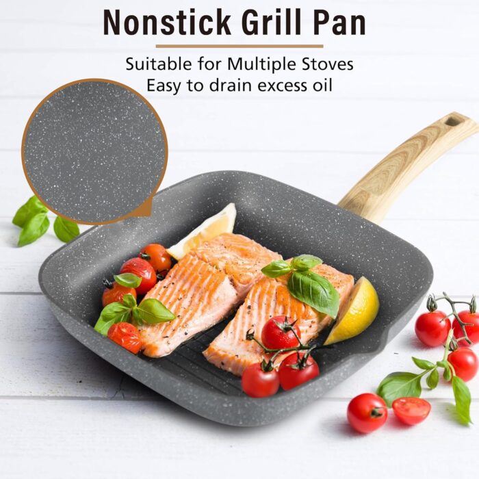 Kitchen Academy 17 Piece Non-Stick Pots and Pans Set