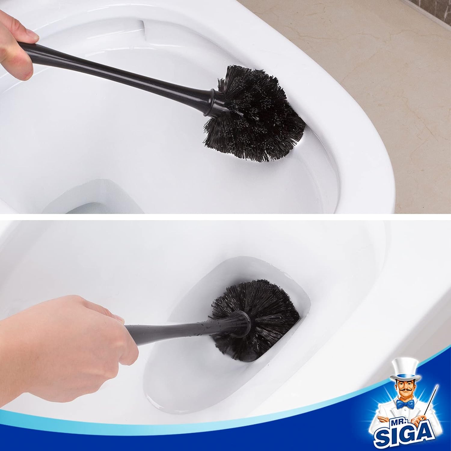 MR.SIGA Toilet Plunger and Bowl Brush Combo for Bathroom Cleaning