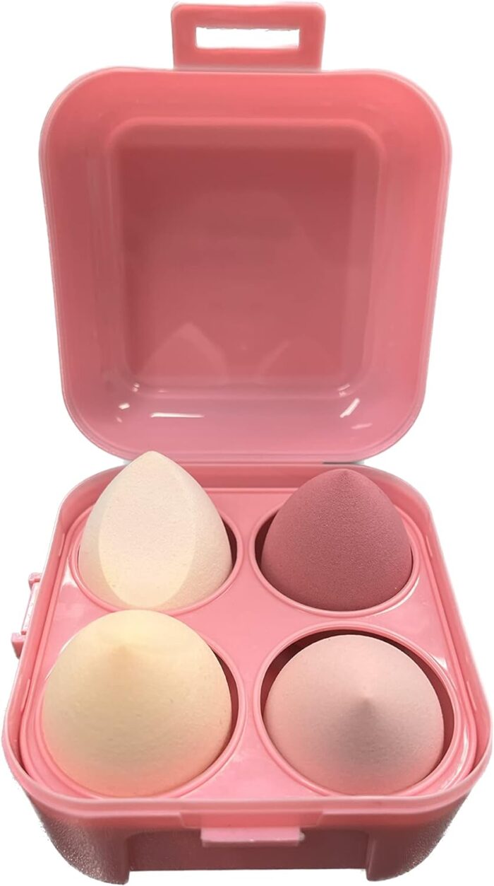 MUUK Makeup Sponge Blender 4 Pack Foundation Sponge Latex Free Beauty Blender Applicator With Sponge Holder Case Ideal For Foundation