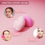 MUUK Makeup Sponge Blender 4 Pack Foundation Sponge Latex Free Beauty Blender Applicator With Sponge Holder Case Ideal For Foundation