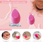 MUUK Makeup Sponge Blender 4 Pack Foundation Sponge Latex Free Beauty Blender Applicator With Sponge Holder Case Ideal For Foundation