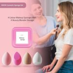 MUUK Makeup Sponge Blender 4 Pack Foundation Sponge Latex Free Beauty Blender Applicator With Sponge Holder Case Ideal For Foundation