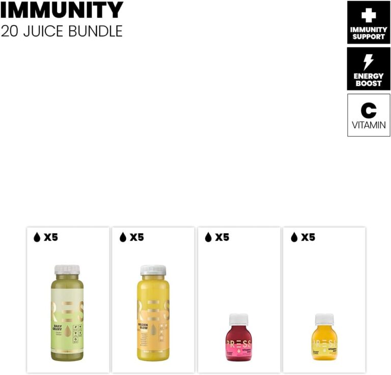 PRESS Healthfoods, Immunity Bundle, 5 x 250ml Daily Celery Juice