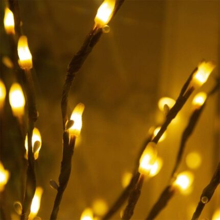 Vanthylit Decorative Twig Lights for Vase Mains Powered Lighted Branches with 90 Warm White LEDs Twig Christmas Lights