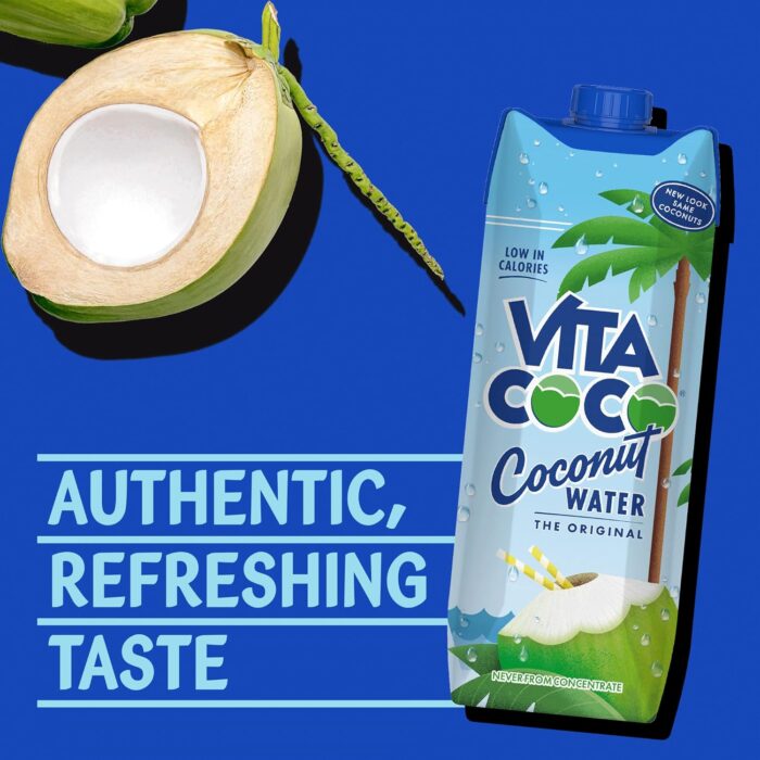 Vita Coco Pure Coconut Water Multipack 1L x 6, Naturally Hydrating