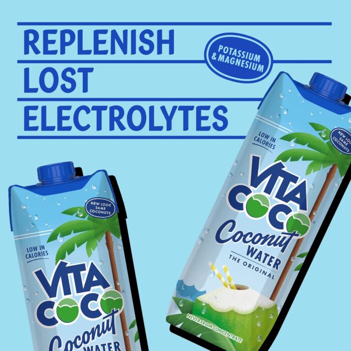 Vita Coco Pure Coconut Water Multipack 1L x 6, Naturally Hydrating