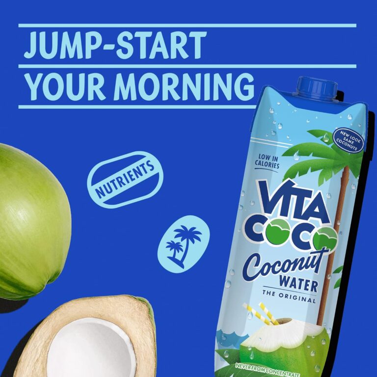 Vita Coco Pure Coconut Water Multipack 1L x 6, Naturally Hydrating