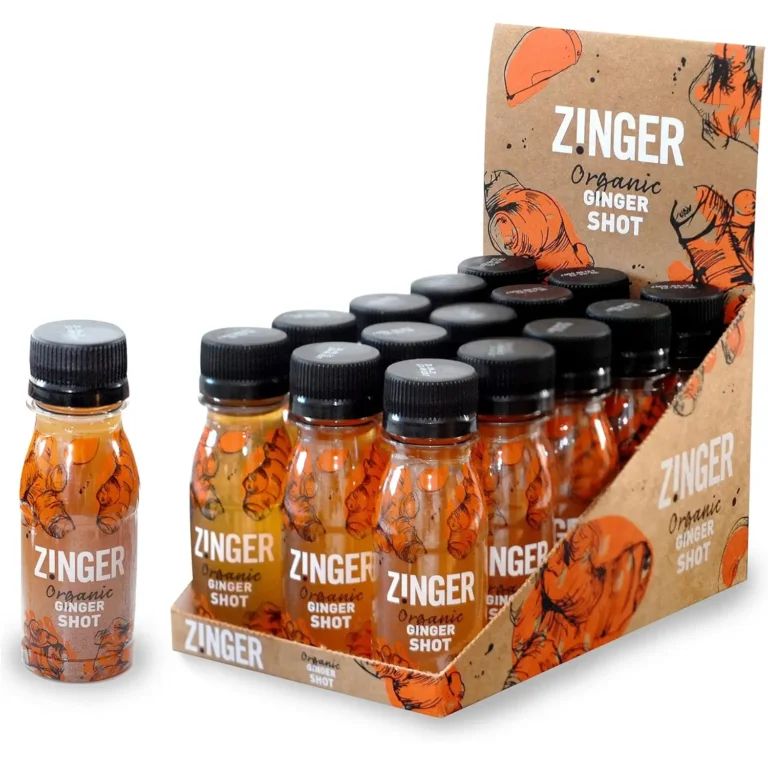 Zinger Ginger Shot (Pack of 15 x 70ml). Organic plant based shot with 18.4g of pressed ginger juice