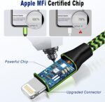 iPhone Charger Cable 1.8M 3Pack, Apple Charger Cable MFi Certified Lightning Cable Nylon Braid iPhone Cable Fast Charging Compatible