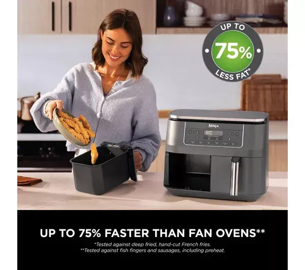NINJA 6-in-1 Dual Zone DZ300UK Air Fryer - Gun Metal Grey