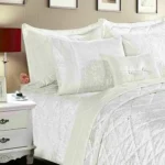 Prime Linens Crushed Velvet Quilted Bedspread Comforter Set
