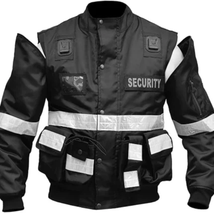RAC3 Mens 2 in 1 Oxford Security Doorman Vest, Jacket with Removable Sleeves